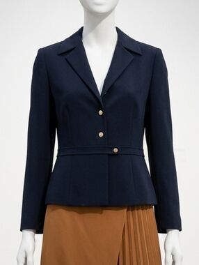 Tahari Navy Tailored Women's Blazer Jacket Size 14